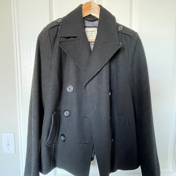Old Navy Black Peacoat - Picture 1 of 3